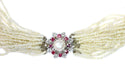 Necklace Pearl, diamond, ruby ​​necklace 58 Facettes 19026-0058