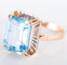 Bague Bague or jaune Topaze bleue rectangulaire 58 Facettes