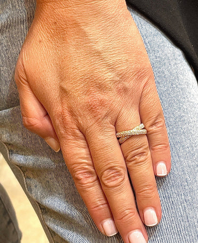 Bague 53 Bague entrelacée Diamants 58 Facettes