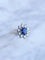 Bague de fiançailles saphir entourage diamants sur or blanc 58 Facettes
