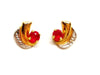 Earrings Stud earrings Yellow gold Ruby 58 Facettes 1141379CD