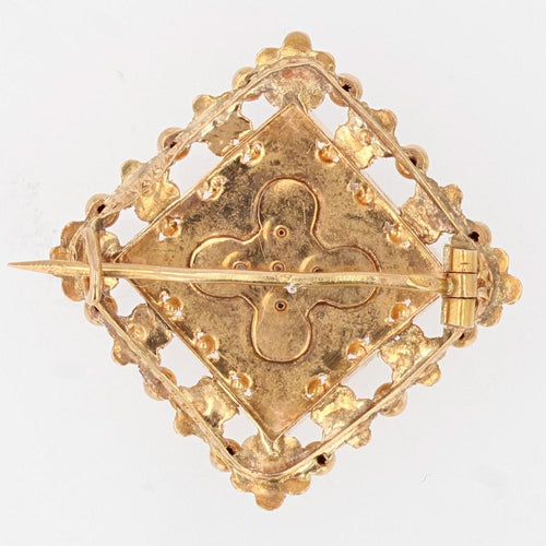 Broche Broche de col ancienne or rose or vert perle fine 58 Facettes 01-056