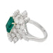 Ring White gold emerald ring, diamonds. 58 Facettes