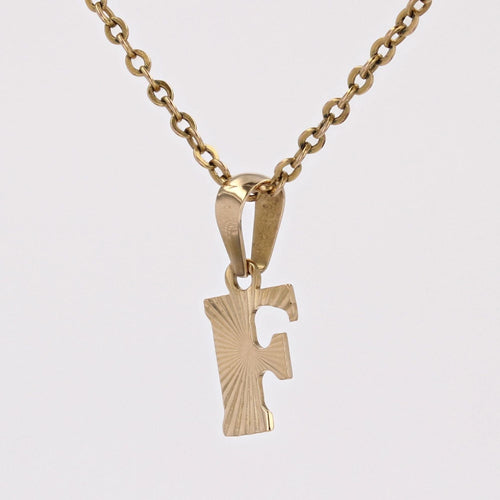 Pendentif Breloque or jaune lettre F 58 Facettes CVP98
