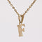 Pendentif Breloque or jaune lettre F 58 Facettes CVP98