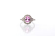 Bague 52 Bague Or blanc Saphir rose Diamants 58 Facettes 25566