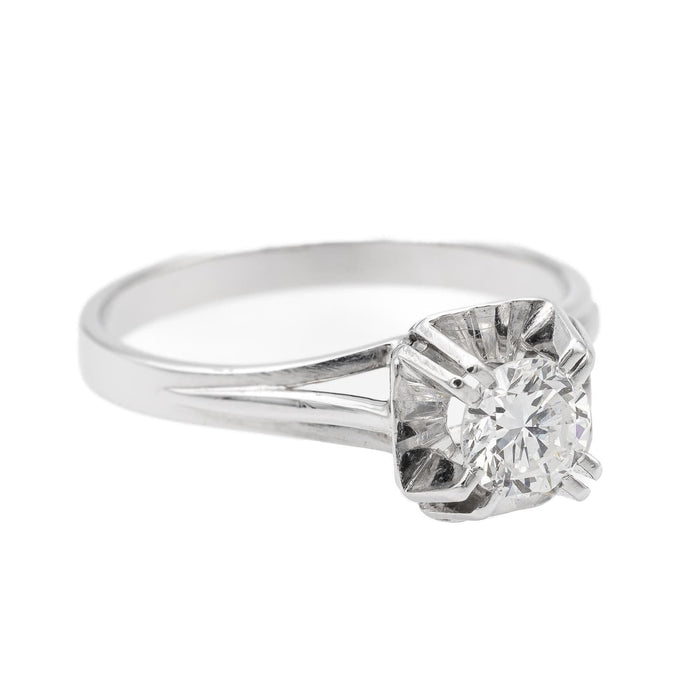 Bague 53.5 Bague Solitaire Or blanc Diamant 58 Facettes 2569753CN