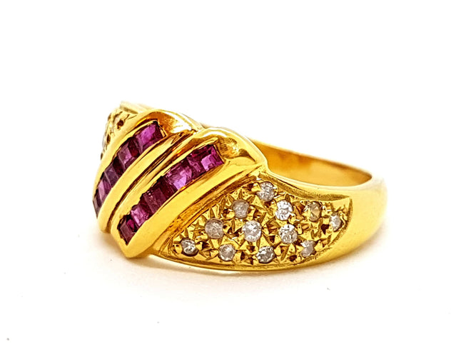 Bague 55 Bague Or jaune Rubis 58 Facettes 06352CD
