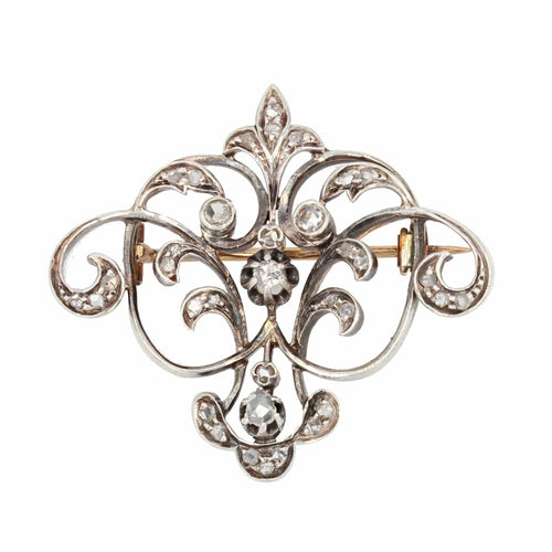 Broche Broche ancienne fleur de lys diamants 58 Facettes 11-108