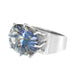 Ring 54 White Gold and Blue Topaz Ring 58 Facettes 61G00100
