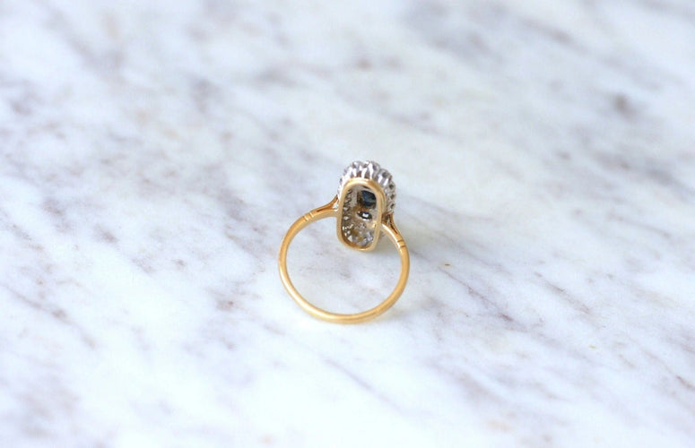 Bague Bague Marquise Vintage diamants et saphirs 58 Facettes
