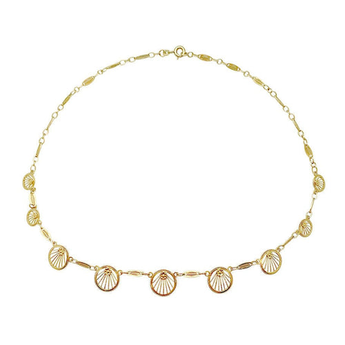 Collier Collier draperie or jaune filigrane. 58 Facettes 32059