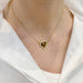 Necklace Necklace, "Heart", yellow gold, tiger's eye, diamonds. 58 Facettes 32611