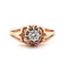 Solitaire ring in yellow gold, diamond 58 Facettes