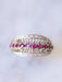 Ring Vintage band ring in white gold, rubies, and diamonds 58 Facettes