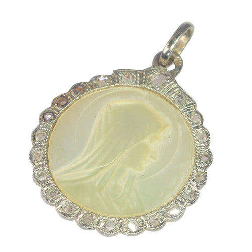 Pendentif Pendentif Marie diamant et plaque de nacre 58 Facettes 23191-0413