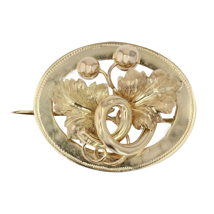 Broche Broche ancienne en or à décor de feuille de vigne 58 Facettes 13-052B