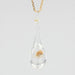 Gold chain pendant and its glass and golden glitter pendant 58 Facettes 21-268