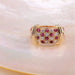 Ring 48 Bangle ring paved with rubies and diamonds 58 Facettes 23-137