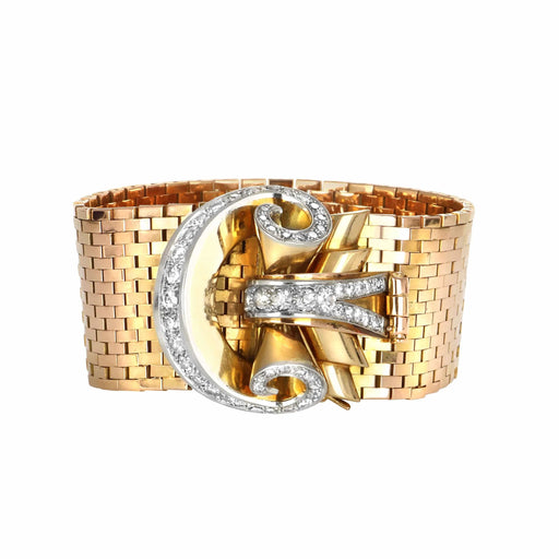 Bracelet Bracelet Ruban Souple Or Jaune et Diamants 58 Facettes 62000155