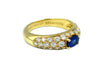 BOUCHERON ring. Vintage yellow gold, sapphire and diamond ring 58 Facettes