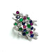 Bague 56 Bague Platine "couleurs de la vie" Diamant Emeraude Rubis Saphirs 58 Facettes