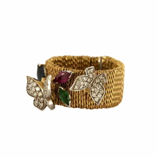 Bague 53 BAGUE "BUTTERFLY" DIAMANTS RUBIS SAPHIR EMERAUDE 58 Facettes BO/230098
