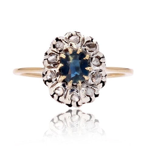 Bague 52 Bague ancienne saphir diamants 58 Facettes CV86