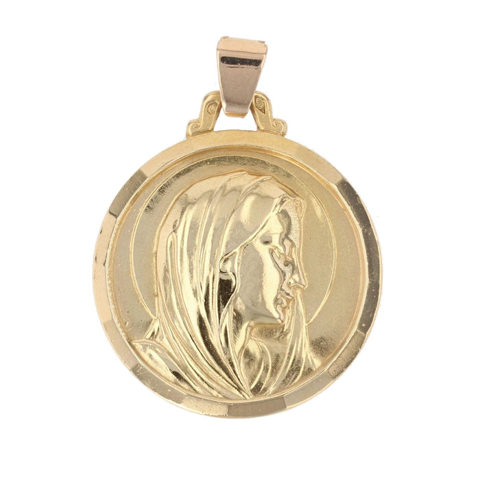 Pendentif Médaille Vierge Marie auréolée en or jaune 58 Facettes 19-135