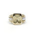 Ring 57 / Yellow and white / 750 Gold Two-tone gold signet ring 58 Facettes 190305R