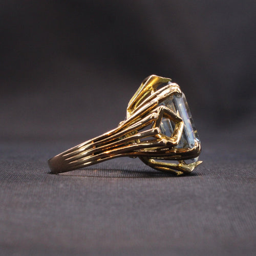 Bague 52 Bague cocktail  Or jaune Aigue-marine 58 Facettes