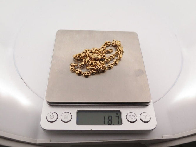 Collier parure collier + boucles d'oreilles maille grain de cafe or 18k 58 Facettes 258005