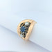 Ring Rose gold ring with diamonds and sapphire 58 Facettes 25506