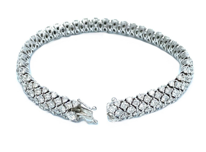 Bracelet MONTEGA - Bracelet Ruban or blanc et diamants 58 Facettes