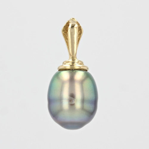 Pendentif Pendentif perle de tahiti grise en poire 58 Facettes 22-424A