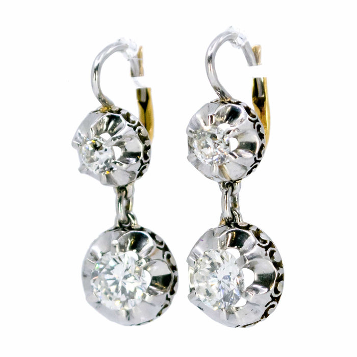 Boucles d'oreilles Boucles d'oreilles diamant, platine, 18 carats 58 Facettes D2D9C0338BA4497E9358059C2364AEA6