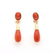 Earrings Yellow gold Coral Cameo earrings 58 Facettes 24943