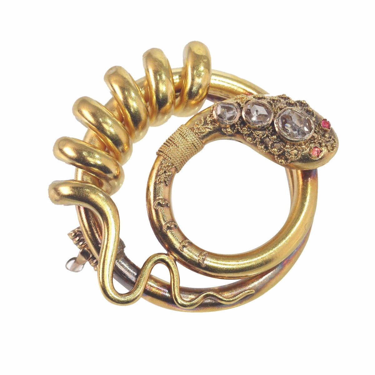 Broche Serpent Love – Métal Doré Et Oxydes – Style Années 70/80 – Occasion
