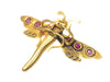 Brooch Clip brooch, gold, diamonds, rubies 58 Facettes 20057-0081