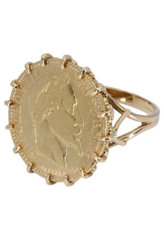 Bague BAGUE PIÈCE 10 FRANCS NAPOLÉON III 58 Facettes 064401