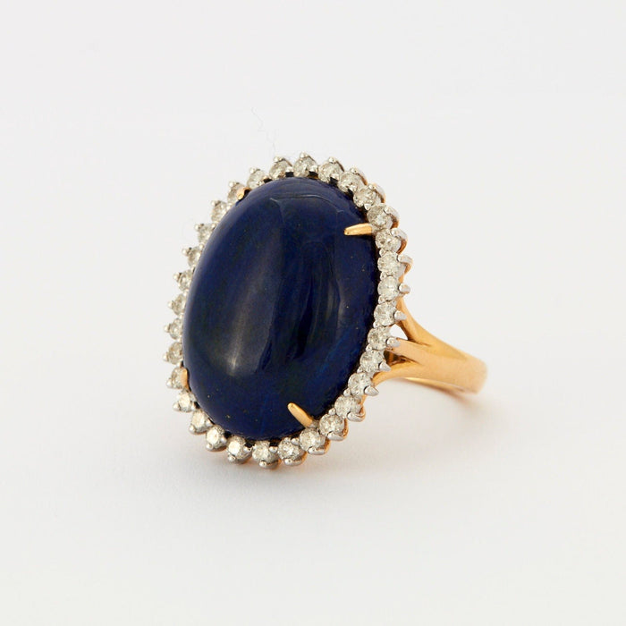 Bague 55 bague lapis lazuli pavage diamants 58 Facettes 7231