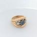Ring Rose gold ring with diamonds and sapphire 58 Facettes 25506