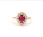 Ring 57 Ruby and diamond daisy ring 58 Facettes FA-13