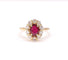 Bague 57 Bague marguerite rubis et diamant 58 Facettes FA-13