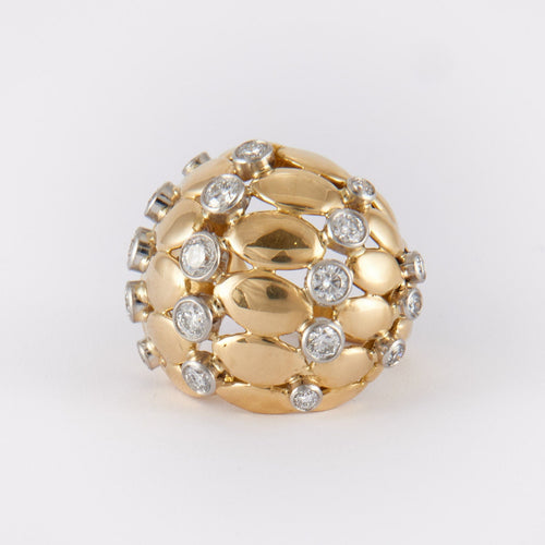 Bague 57 Bague Boule en or jaune, diamants 58 Facettes