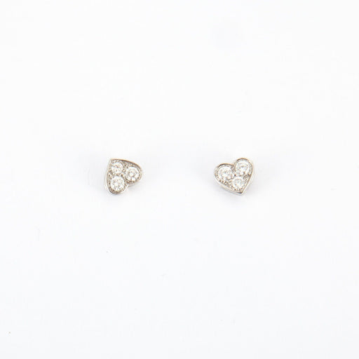 Boucles d'oreilles Boucles d'oreilles Cœur en Or blanc, diamants 58 Facettes