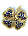 Brooch Yellow gold, sapphires and diamond clovers brooch 58 Facettes