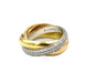 Cartier ring. Trinity Classic collection, 3 gold and diamond wedding ring (full set) 58 Facettes