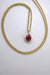 Pendant Necklace on Yellow Gold Ruby Diamond Chain 58 Facettes 351135