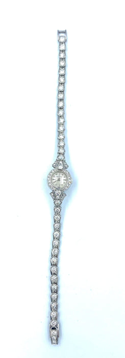 Montre JEAGER-LECOULTRE. Montre platine et diamants 58 Facettes